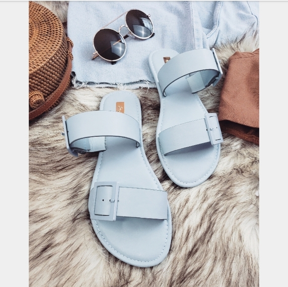 La Playa// double buckled blue sandal - Picture 6 of 6
